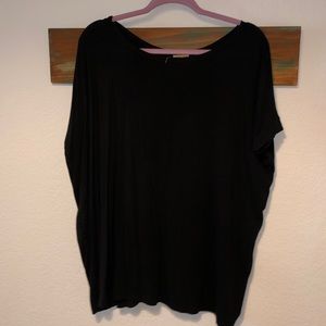 Black Soft stretchy Cotton flowy shirt